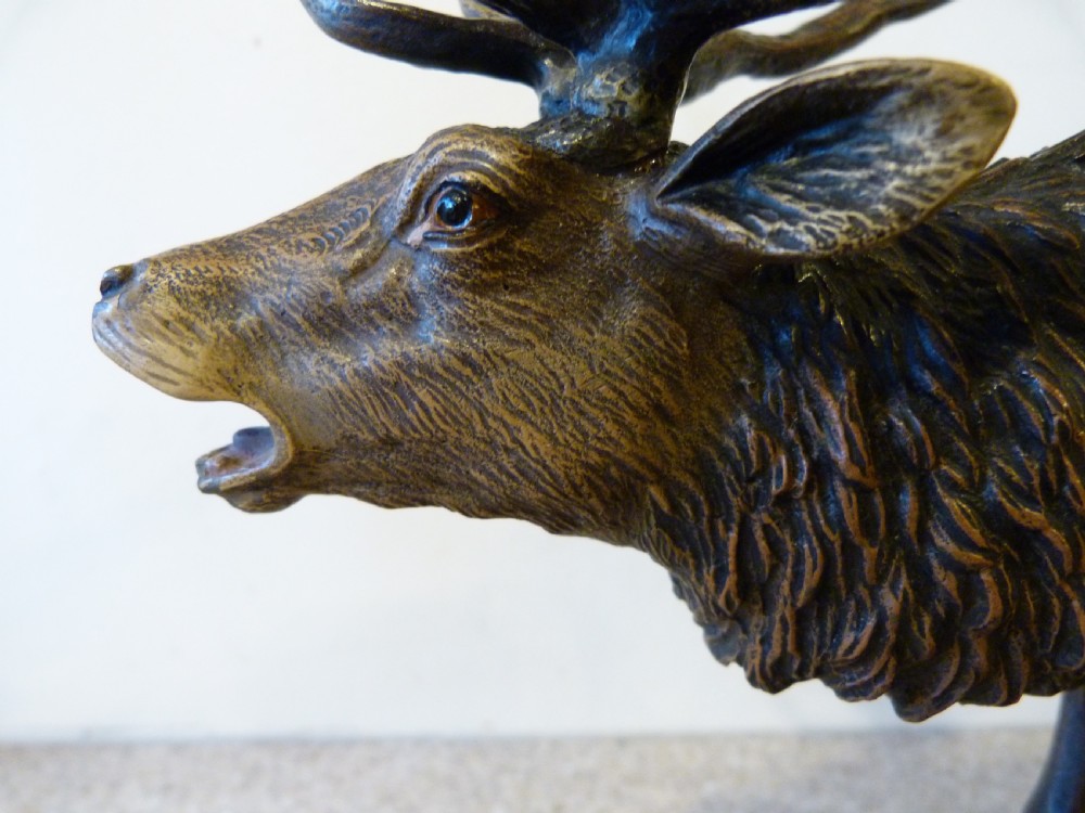 LARGE AUSTRIAN COLD-PAINTED BRONZE STAG View IV