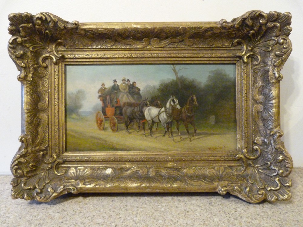WILLIAM ROWLAND: PAIR COACHING OIL PAINTINGS View II