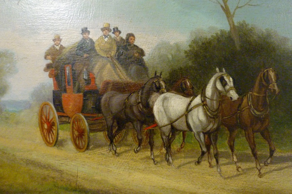 WILLIAM ROWLAND: PAIR COACHING OIL PAINTINGS View III