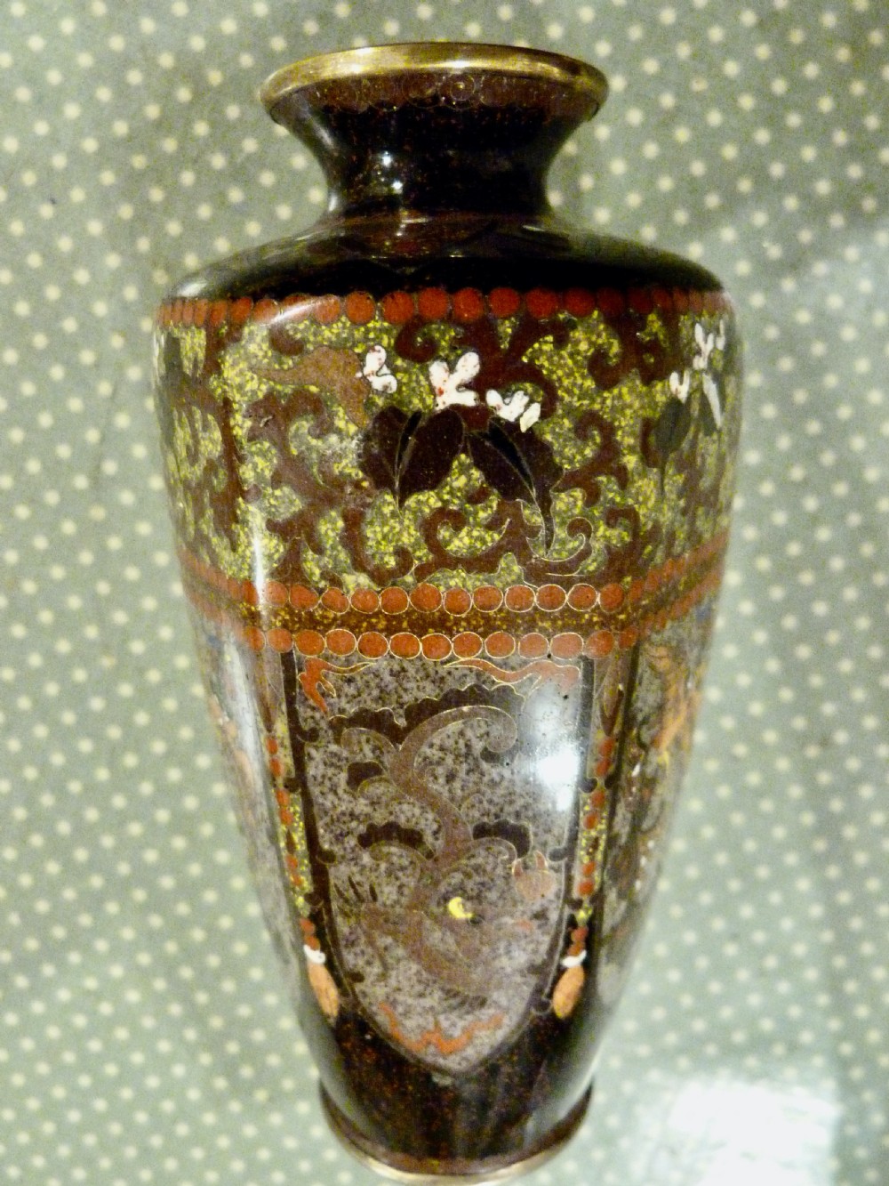 PRETTY JAPANESE CLOISONNE VASE View III