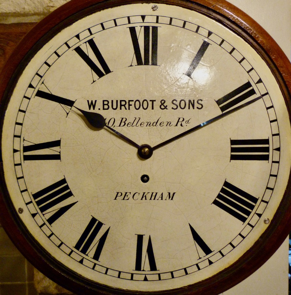HANDSOME VICTORIAN MAHOGANY WALL CLOCK View II