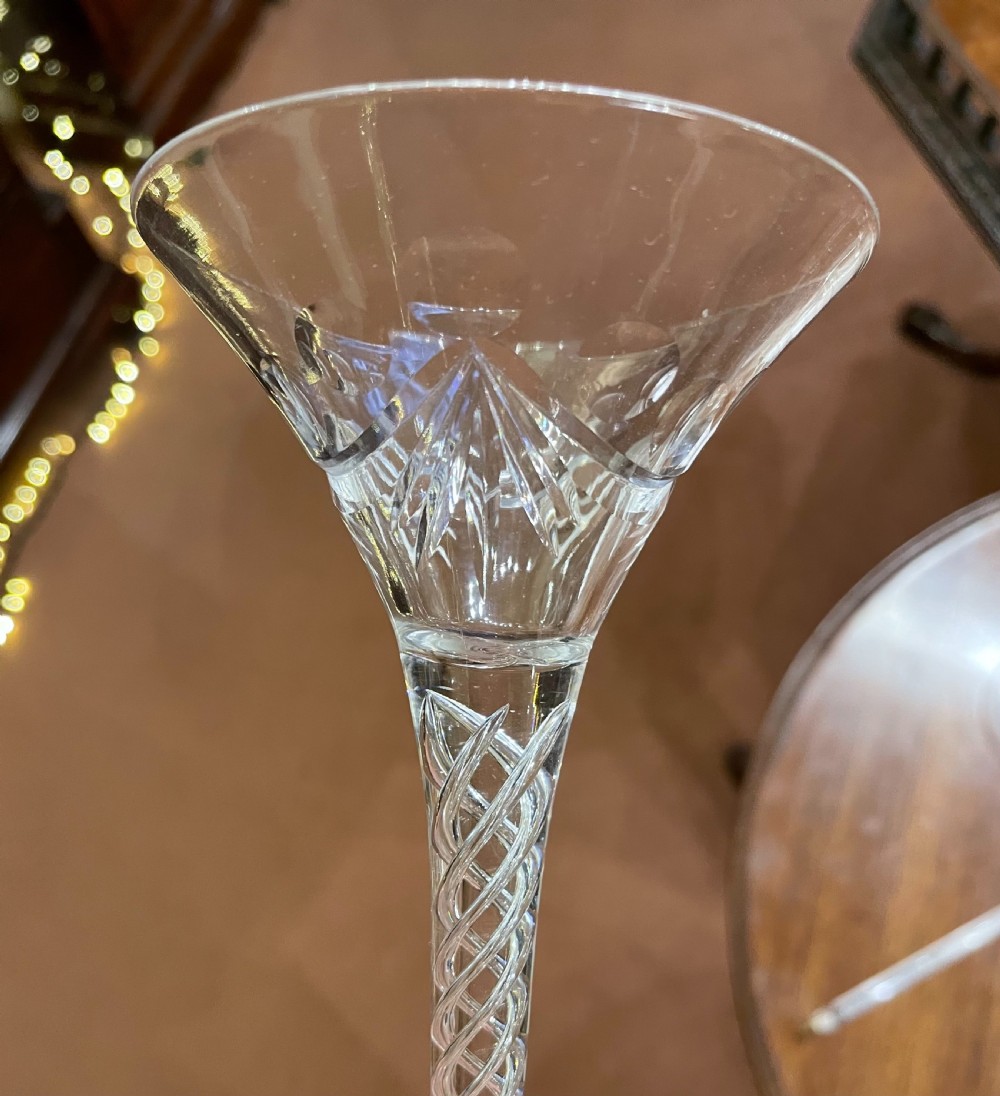 Pretty Set of Six Edwardian Cut Lead Crystal Liqueur Glasses View IV