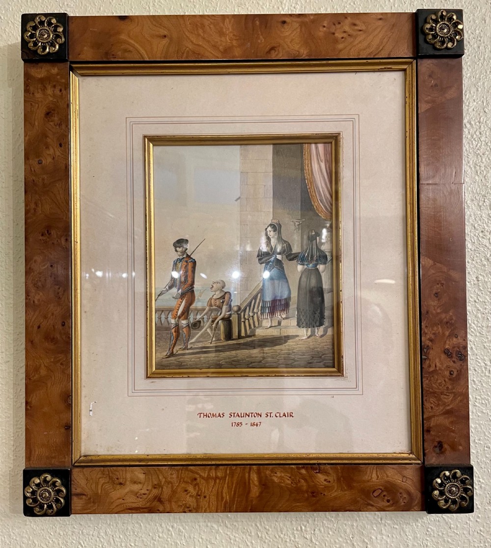 Thomas Staunton St. Clair (1785-1847) Fine Pair Of Walnut Framed Watercolours