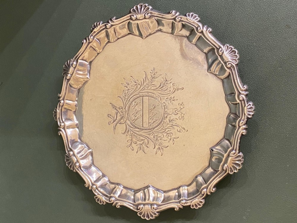Mid-18th century solid Silver Salver, or card tray