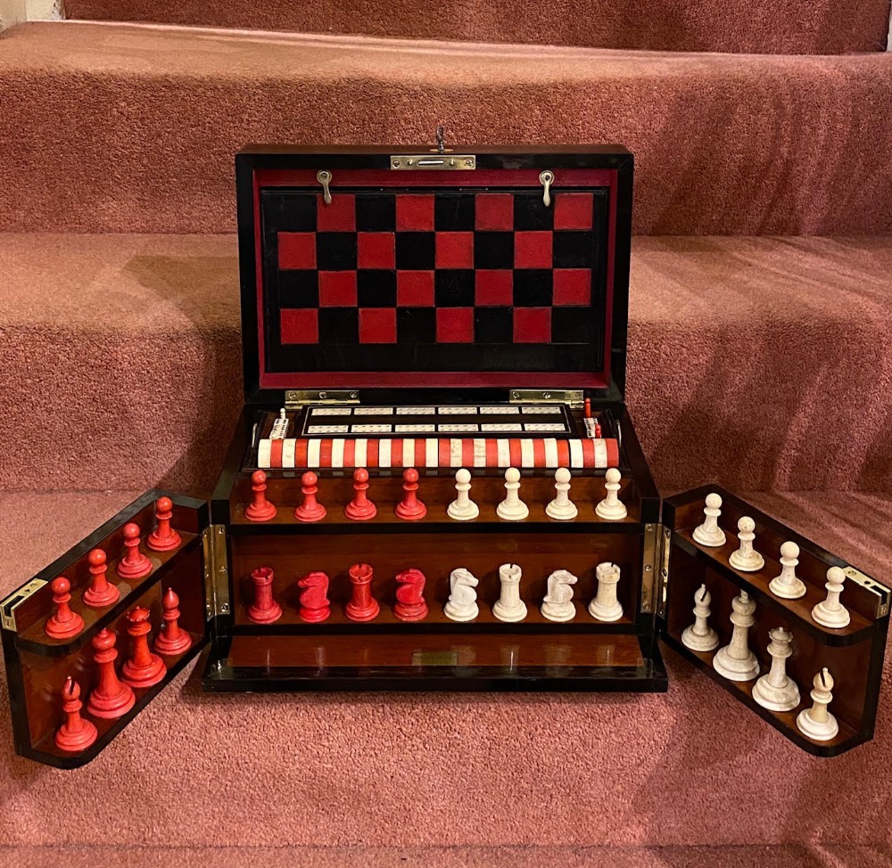 Royal Cabinet of Games - A superb Coromandel-wood Multiple Games Compendium