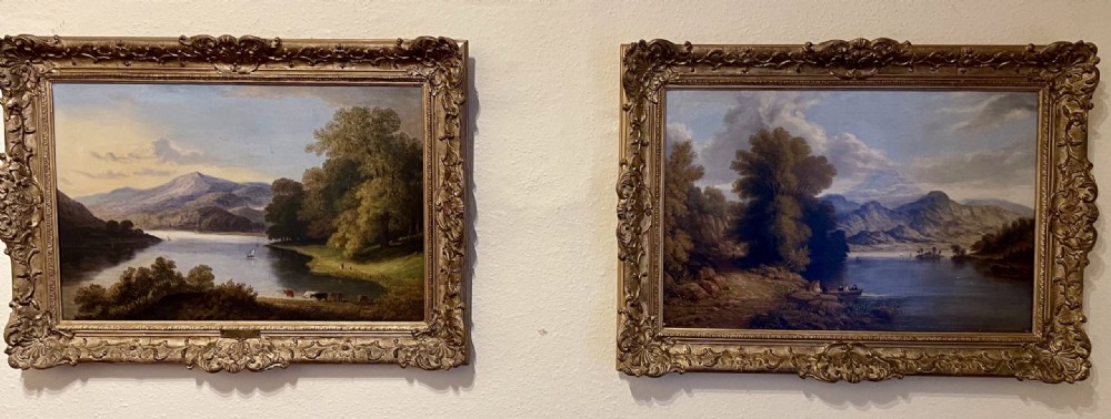 A Charming Pair Of Framed Oil On Canvas Lakeland Paintings