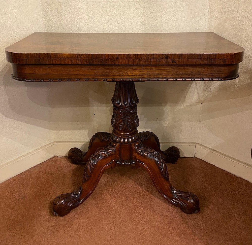 Gillows of Lancaster - Superb Georgian period Rosewood fold-over Tea Table
