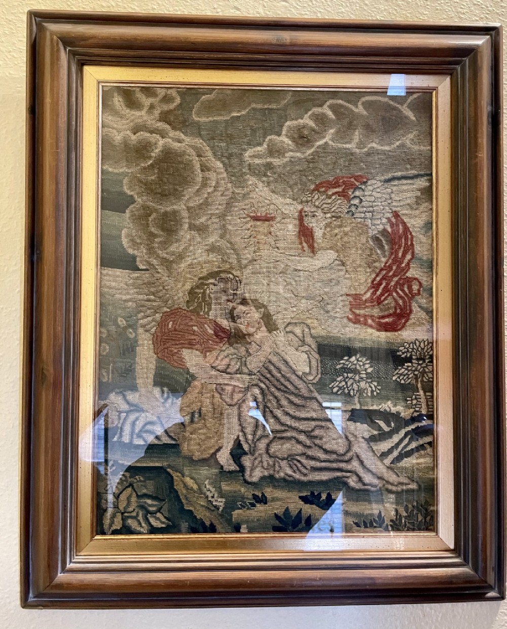 Interesting Framed 18th Century Tapestry