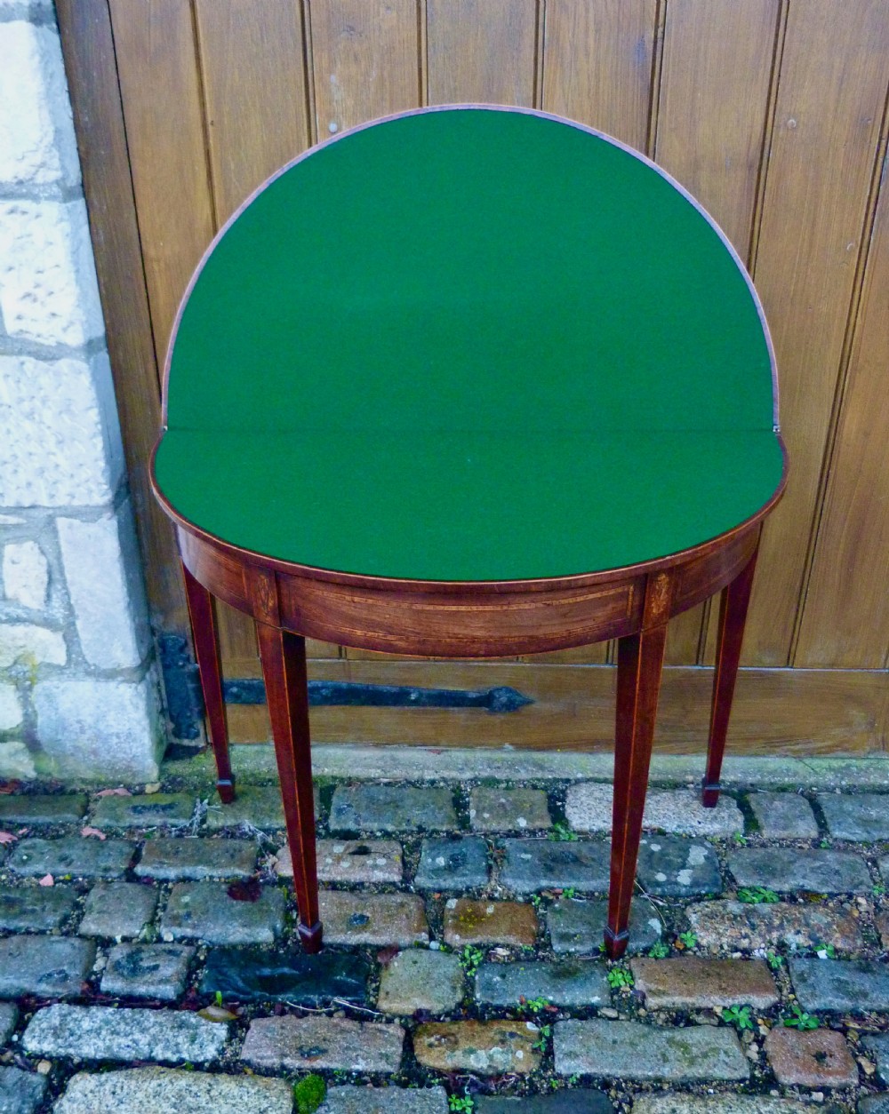 GEORGE III INLAID DEMI-LUNE CARD TABLE View III