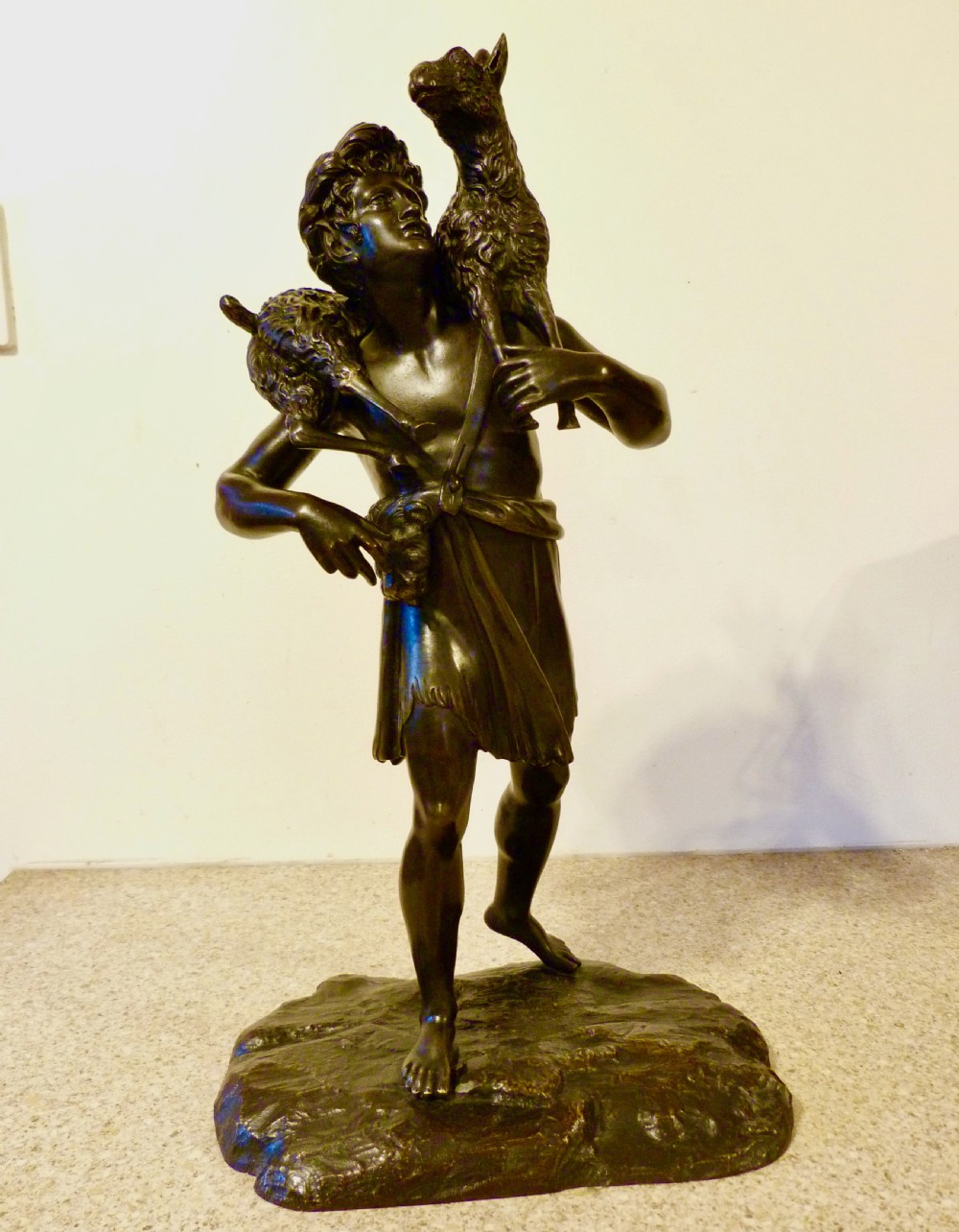 FINE CLASSICAL BRONZE OF A GOATHERD