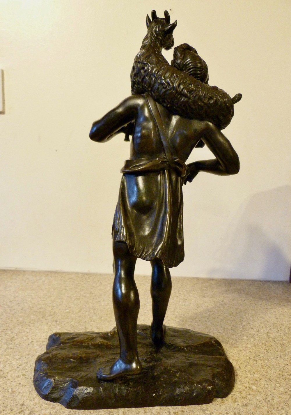 FINE CLASSICAL BRONZE OF A GOATHERD View IV