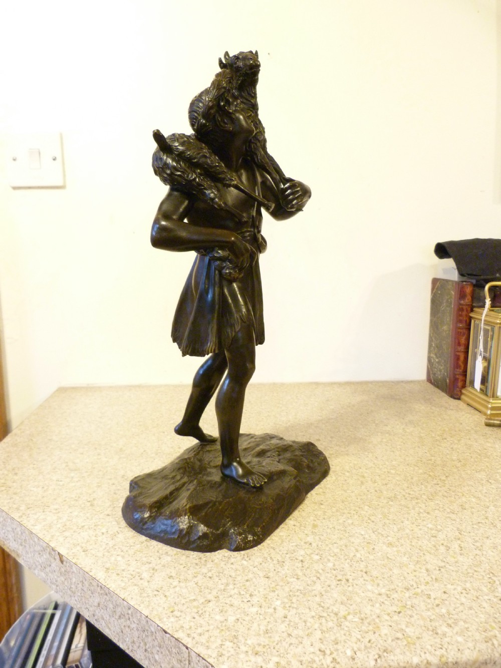 FINE CLASSICAL BRONZE OF A GOATHERD View VI