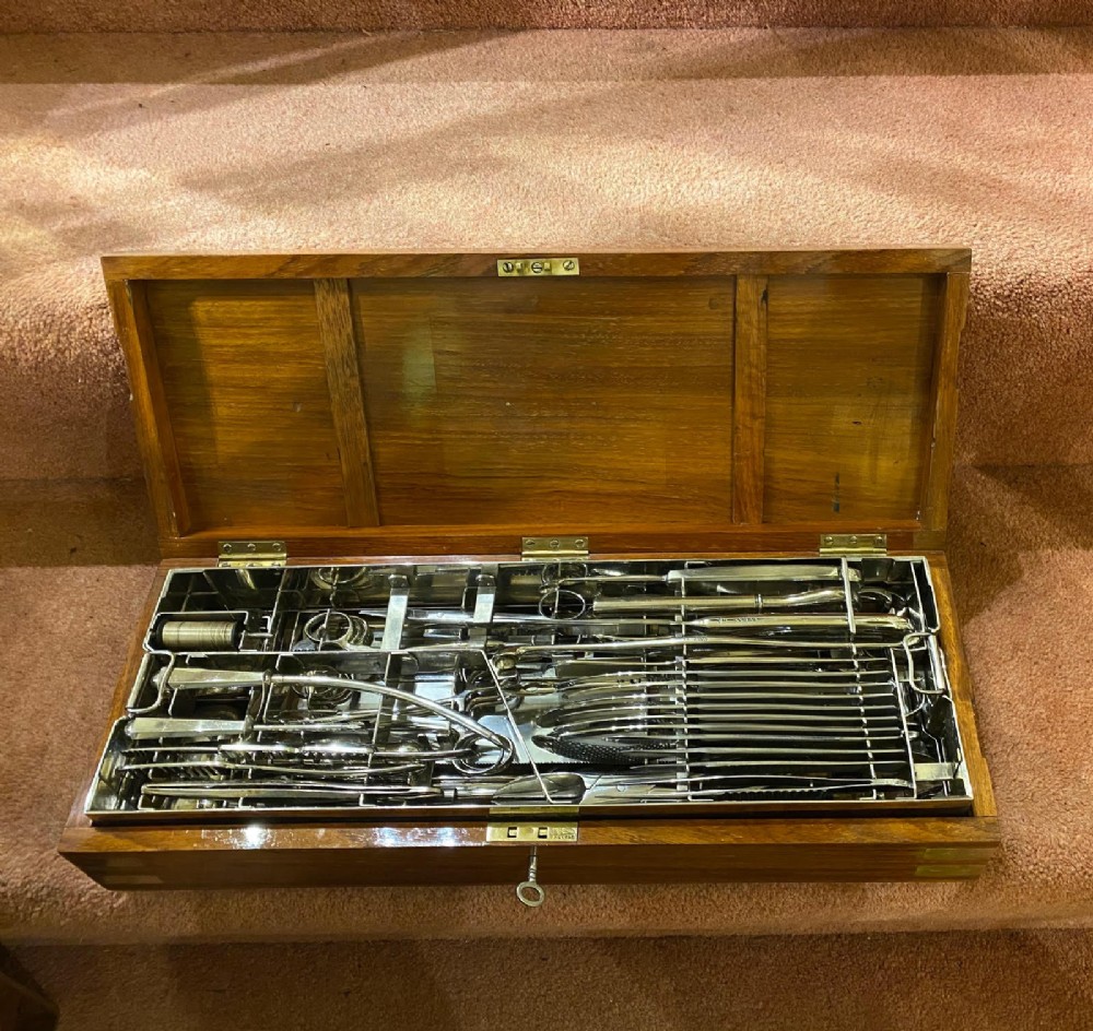An excellent quality boxed set of Campaign Surgical Tools and Implements by E. Eyres & Co.