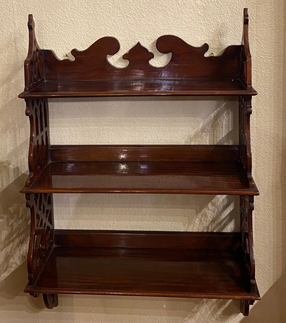 Solid Mahogany 3-tier hanging wall shelves