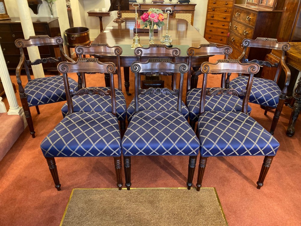 Impressive Set of EIGHT mid 19th Century Mahogany Dining Chairs