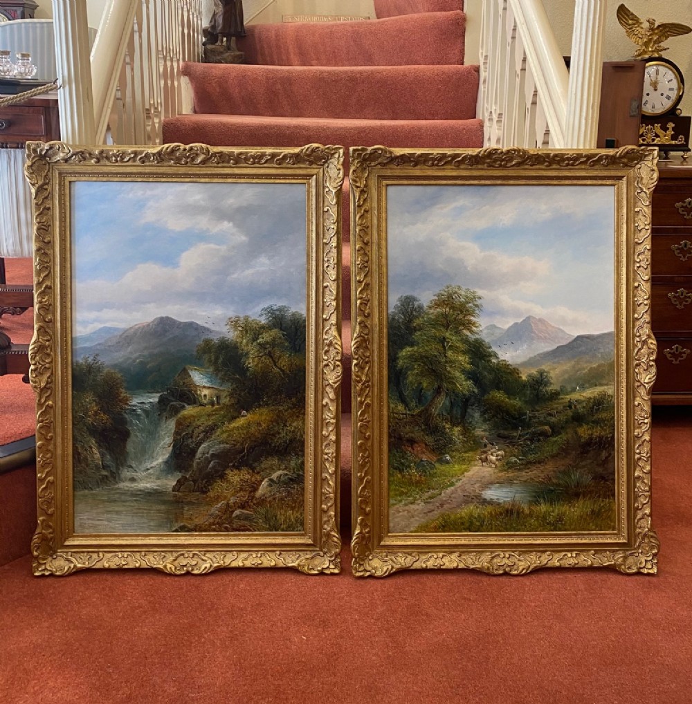 A good PAIR of Oil Paintings of Welsh Rural scenes by William E. Ellis (fl. 1858-1905)