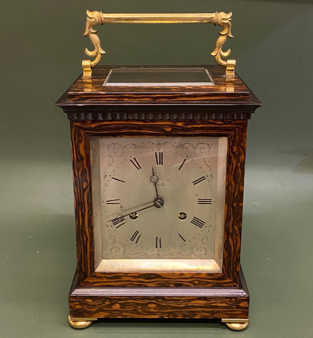 Exceptional English 4-GLASS 2-TRAIN MANTEL CLOCK of small size