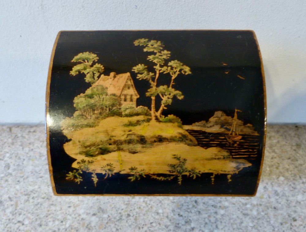 REGENCY PERIOD HANDPAINTED TEA CADDY View III