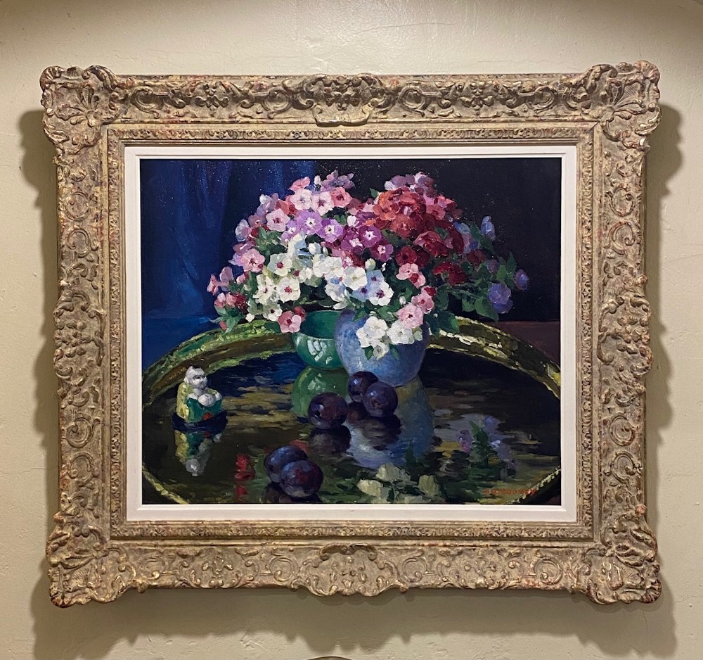 Very Pretty Oil On Board “Phlox” By EDWARD HARTLEY MOONEY 1877-1938