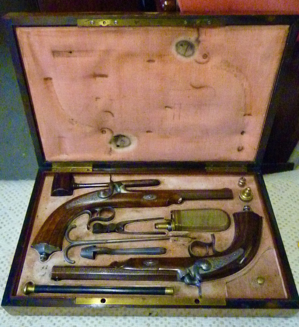 CASED PAIR OF DUELLING OR TARGET PISTOLS View II