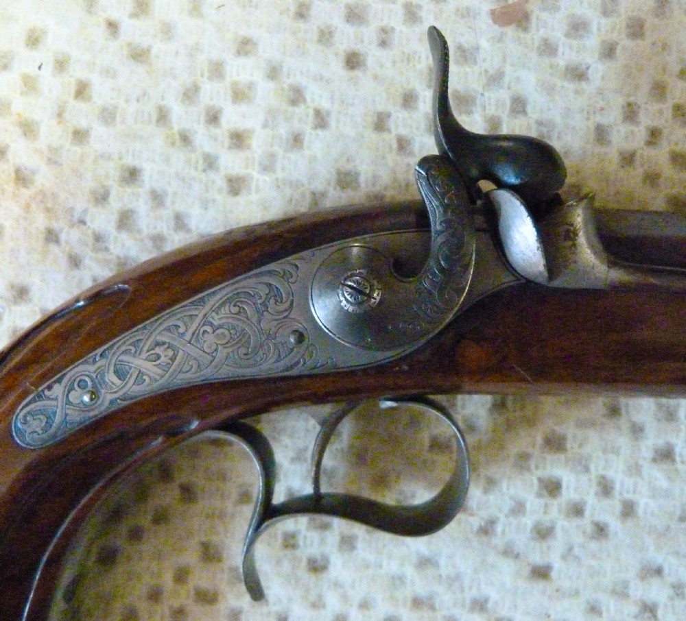 CASED PAIR OF DUELLING OR TARGET PISTOLS View V
