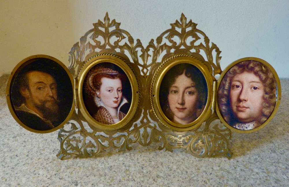 ENGRAVED GILT FOUR-PHOTOGRAPH FRAME View II