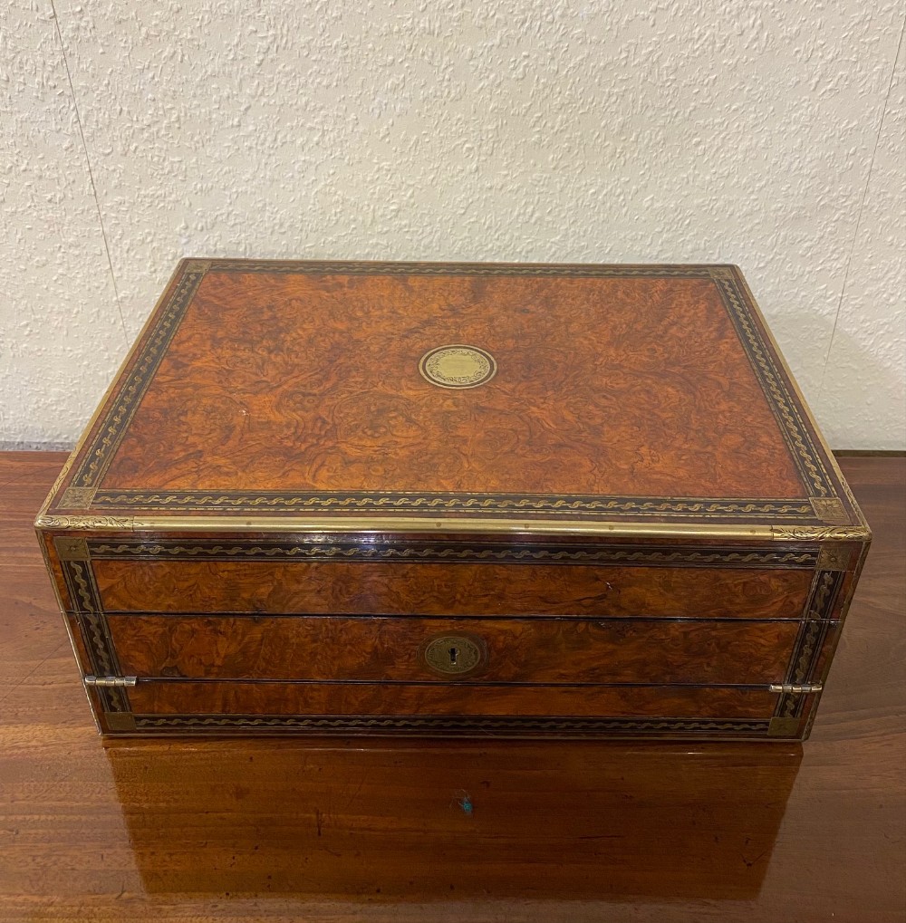 Beautiful Burr-Yew Writing Box Of Wonderful Colour
