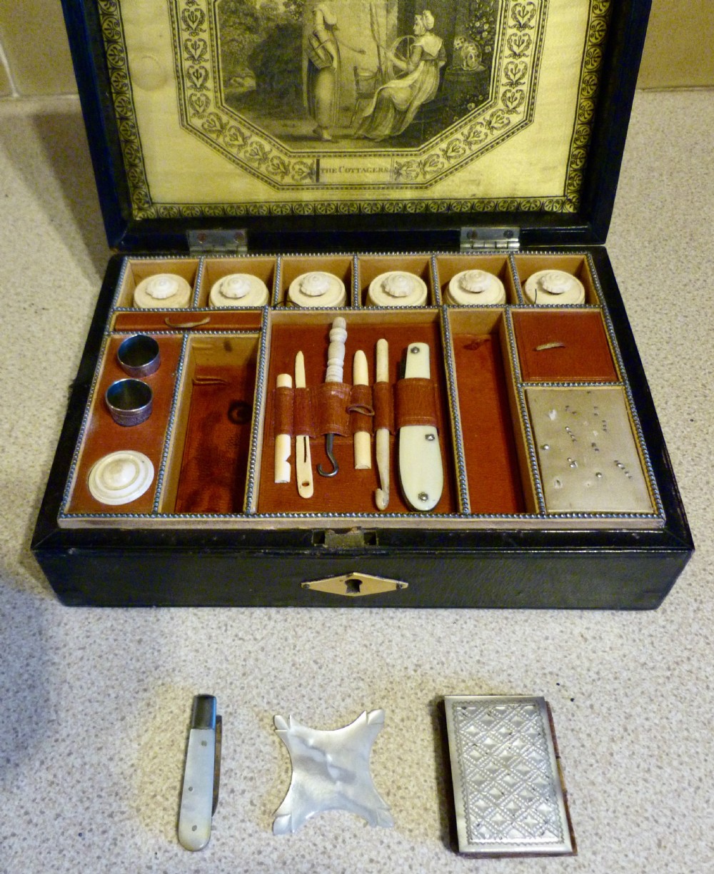 A CHARMING ENGLISH REGENCY SEWING BOX View II