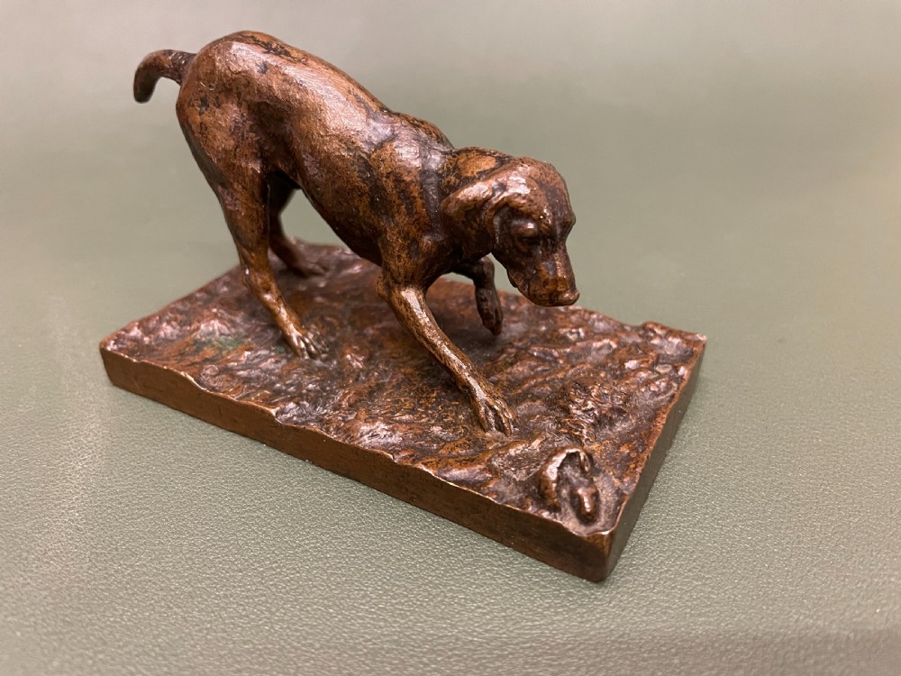French bronze Figure Of A Hound By Barye