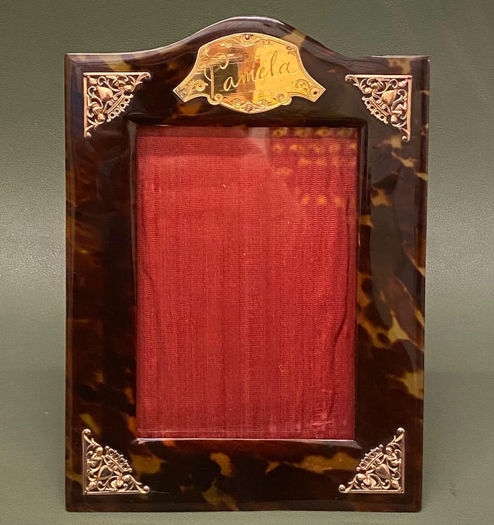 Asprey's - Fine Quality Tortoiseshell Photograph frame with gilded decorative mounts