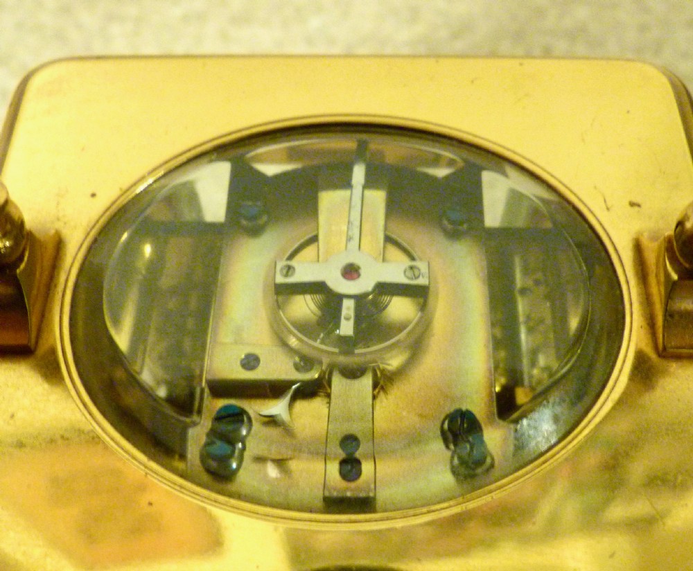 GOOD FRENCH STRIKING CARRIAGE CLOCK WITH ALARM View V