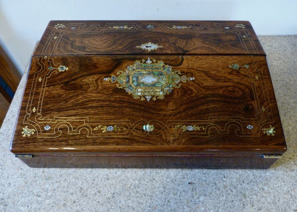 LADY'S INLAID ROSEWOOD WRITING BOX