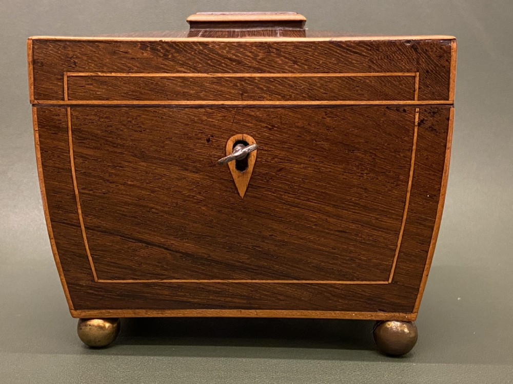 Small And Pretty Regency Period Mahogany Double Tea Caddy View V
