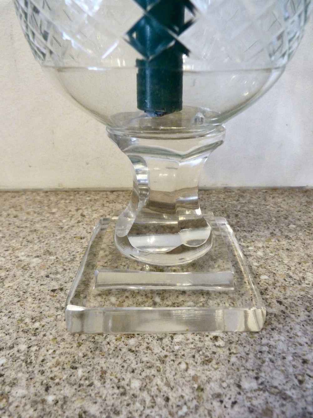 PAIR 19TH CENTURY CUT-GLASS STORM LANTERNS View V