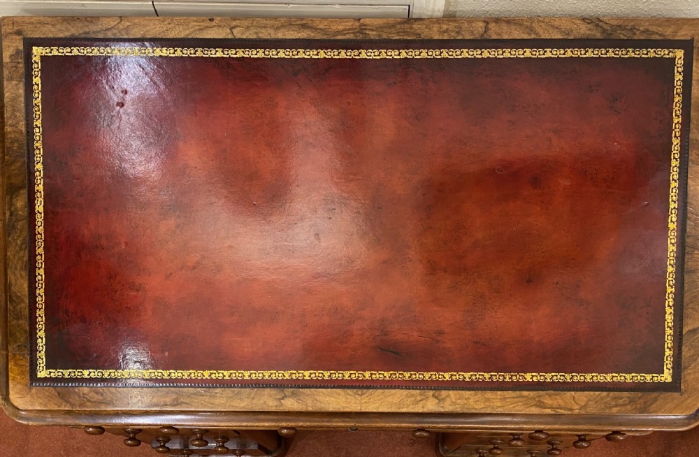 Finely Figured Burr-Walnut Pedestal Desk Of Small Size View III