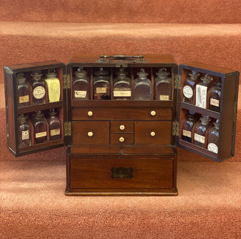 A superb 19th century Mahogany APOTHECARY BOX complete with contents View IV