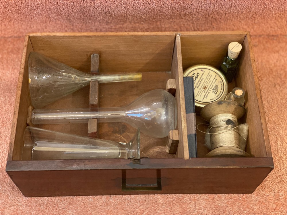 A superb 19th century Mahogany APOTHECARY BOX complete with contents View VIII