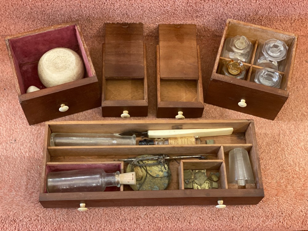 A superb 19th century Mahogany APOTHECARY BOX complete with contents View IX