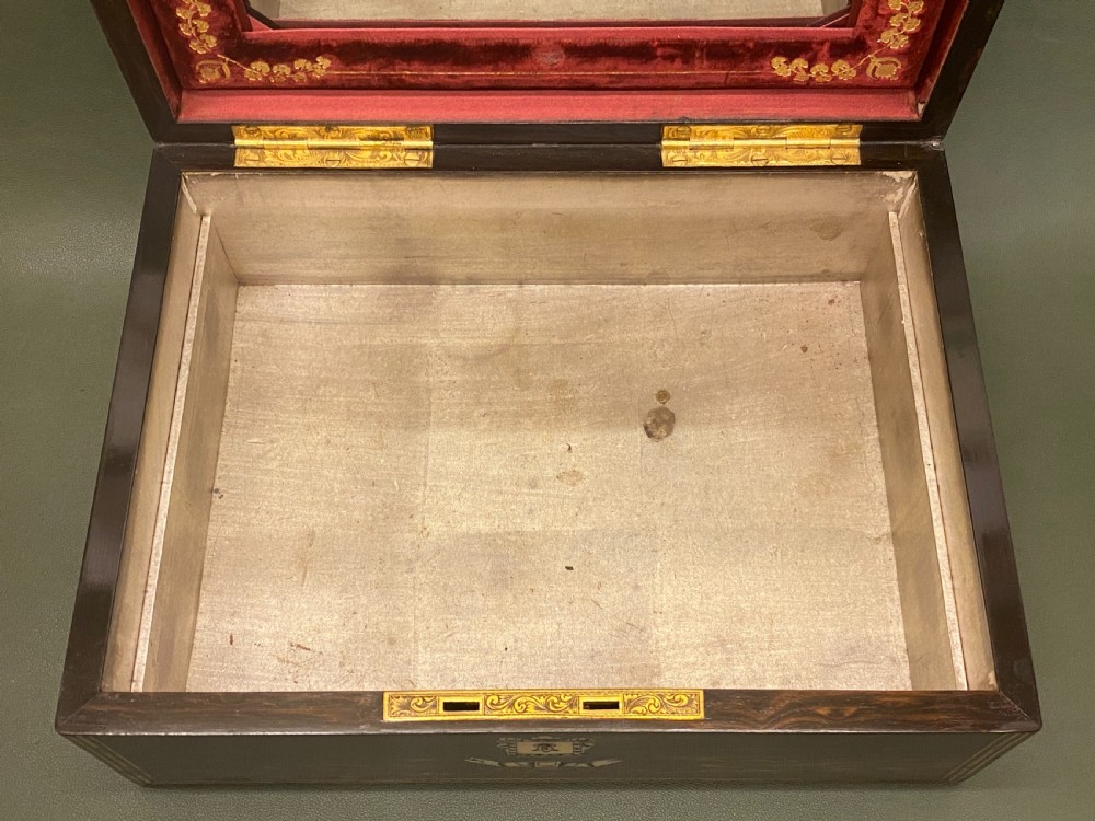 A Rare 19th century Coromandel-wood Sewing Box with TEN reels View XI