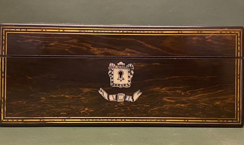 A Rare 19th century Coromandel-wood Sewing Box with TEN reels View XVI