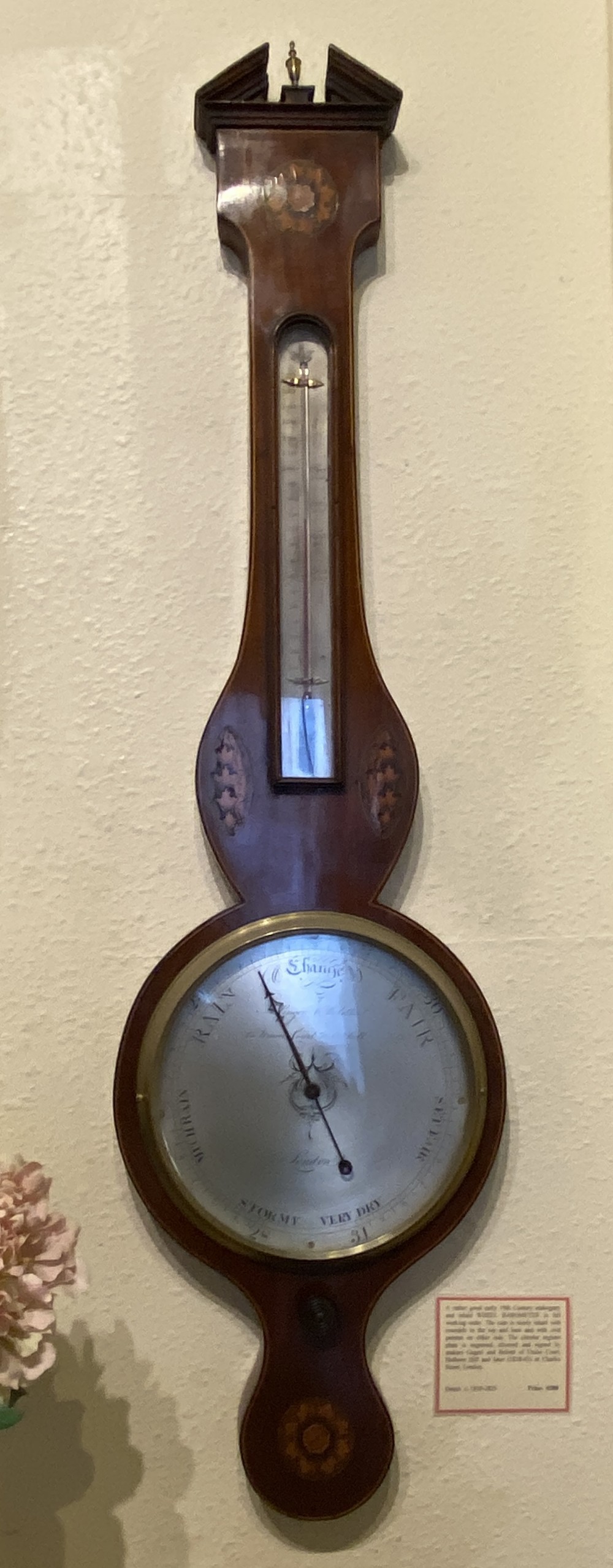 Mahogany Inlaid WHEEL BAROMETER - by Gugeri & Belotti, London c.1810-25