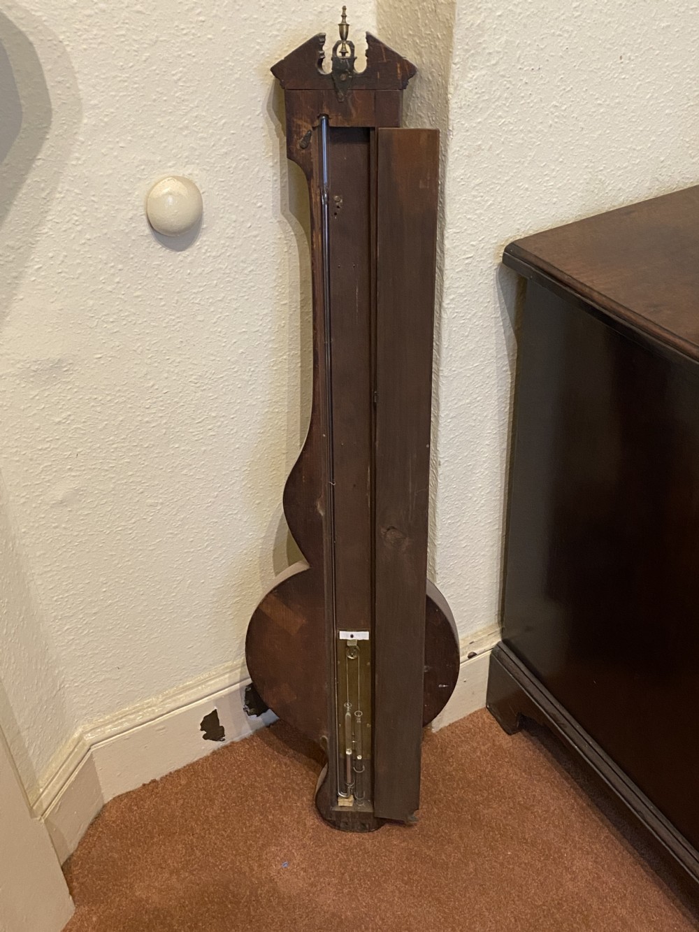 Mahogany Inlaid WHEEL BAROMETER - by Gugeri & Belotti, London c.1810-25 View VIII