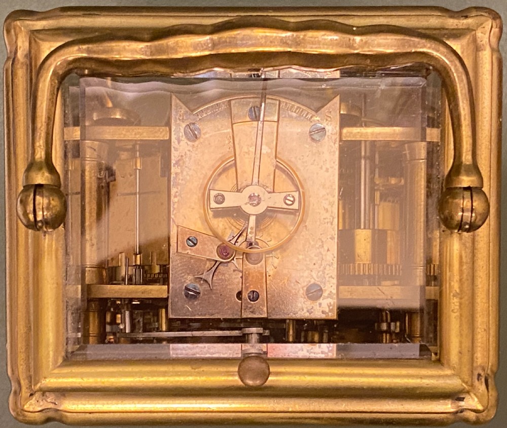Early French repeating Carriage Clock with Alarm by Alfred Drocourt View IV