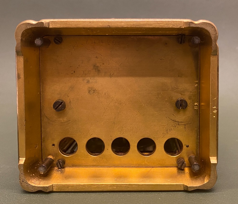 Early French repeating Carriage Clock with Alarm by Alfred Drocourt View XII