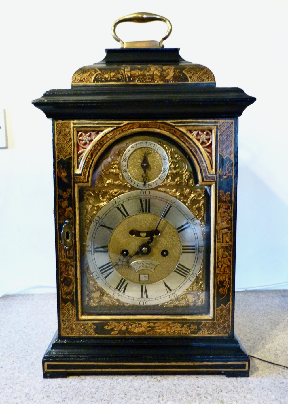 FINE 18TH CENTURY VERGE BRACKET CLOCK View II