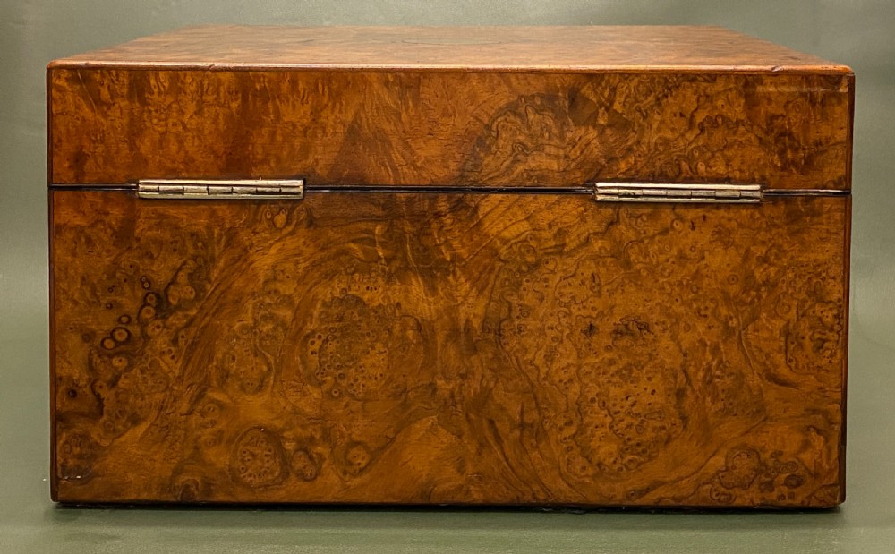Walnut Lady's Dressing Case with hallmarked Silver tops (1872) View V