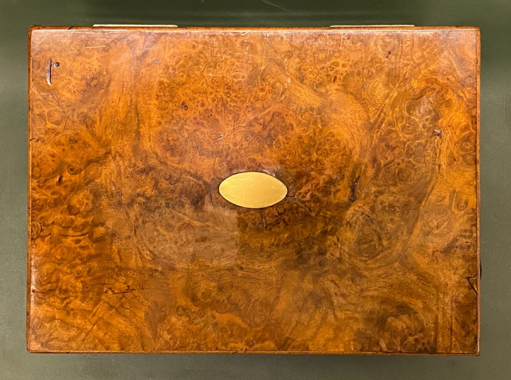 Walnut Lady's Dressing Case with hallmarked Silver tops (1872) View VII