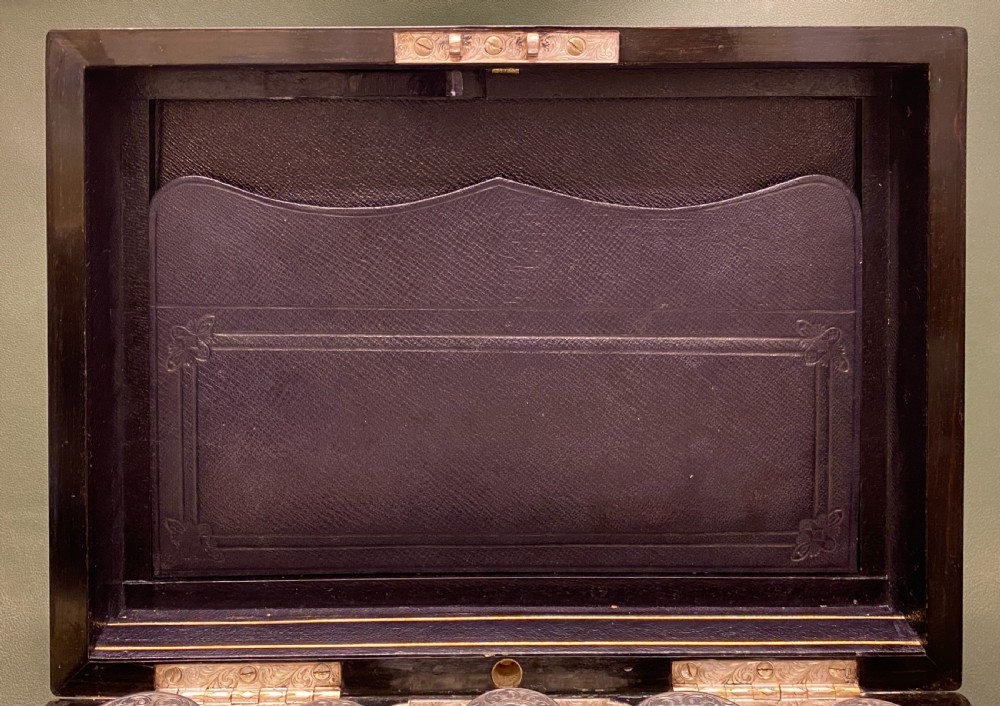 Walnut Lady's Dressing Case with hallmarked Silver tops (1872) View VIII