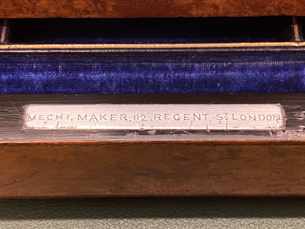 Walnut Lady's Dressing Case with hallmarked Silver tops (1872) View XIV
