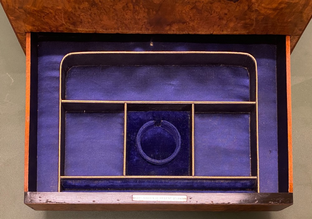 Walnut Lady's Dressing Case with hallmarked Silver tops (1872) View XVI